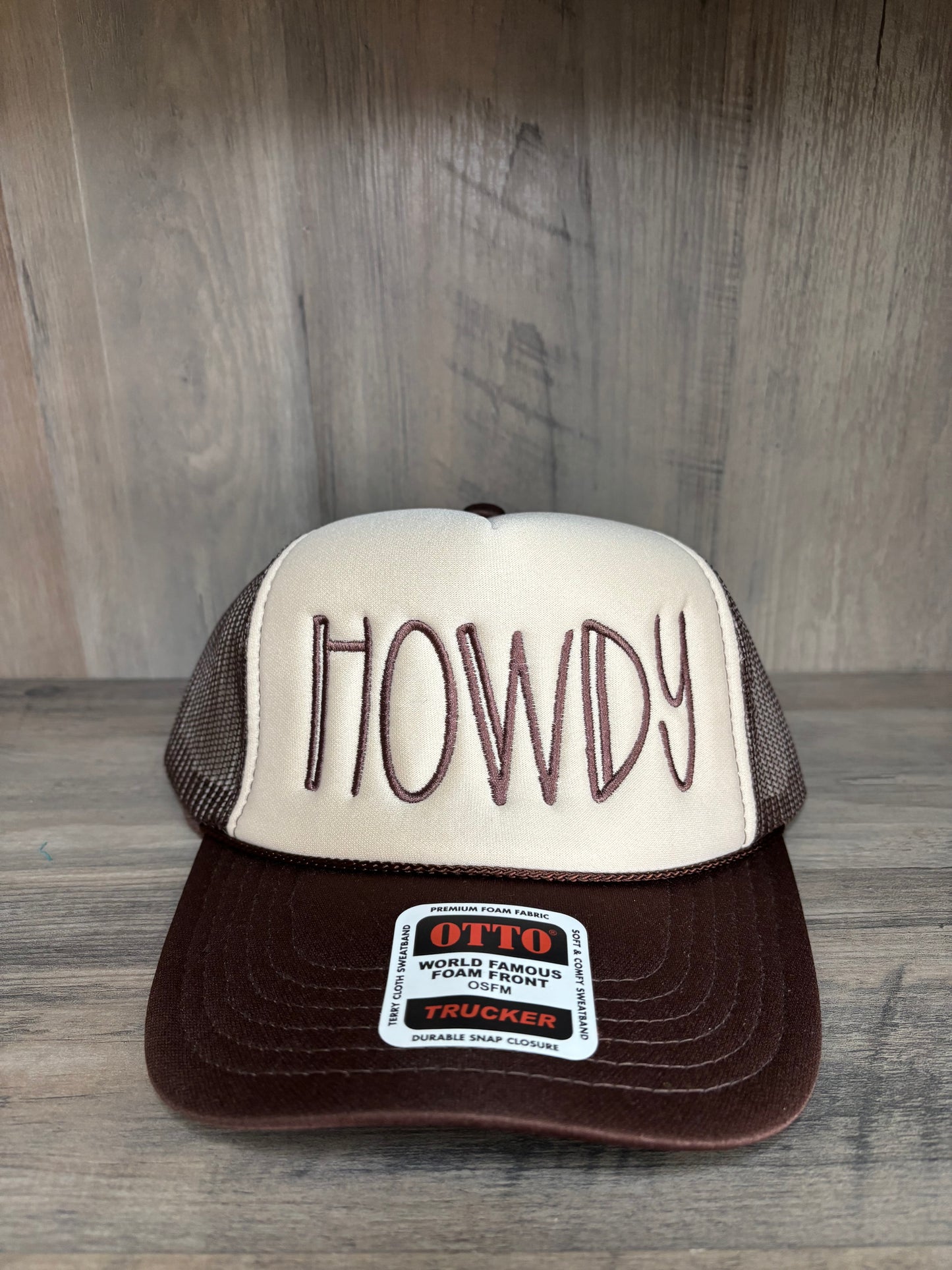 HOWDY Embroidered Foam Trucker Hat with Mesh Snapback