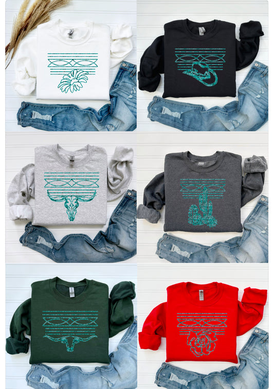 Boot Stitch Crewneck Sweatshirts