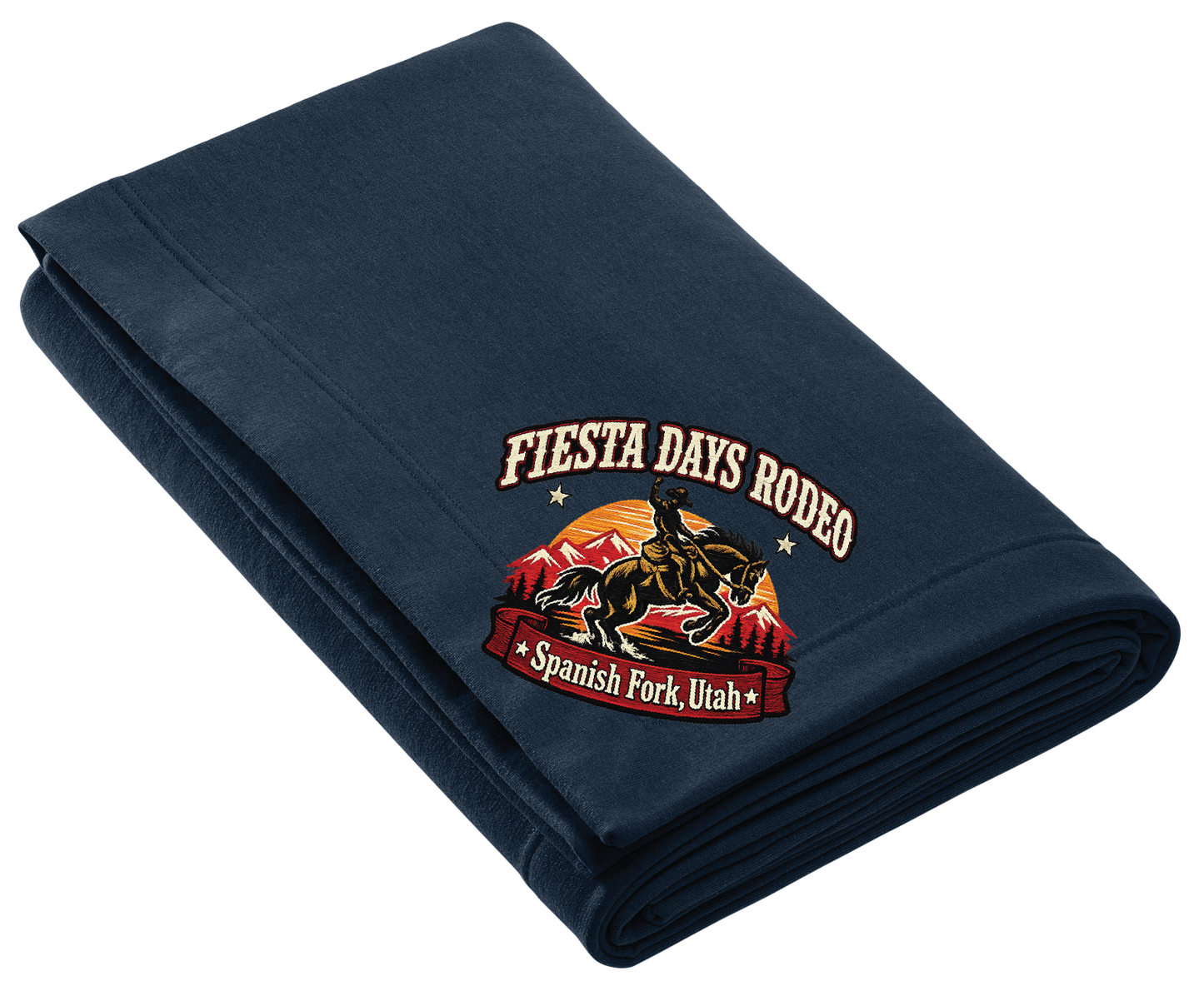 Fiesta Days Rodeo Bronc Rider Fleece Stadium Blanket