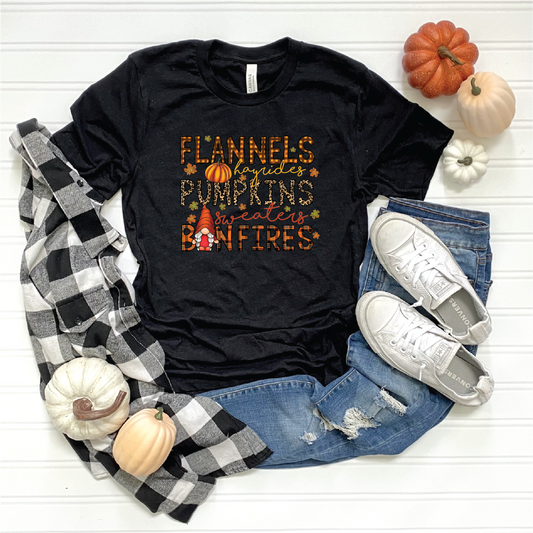 Flannels Hayrides Pumpkins Sweaters Bonfires T-shirt