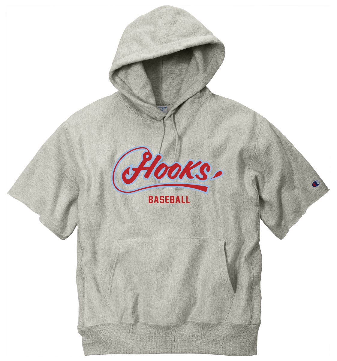 Champion Men's ® Reverse Weave ® Short Sleeve Hooded Sweatshirt Gray