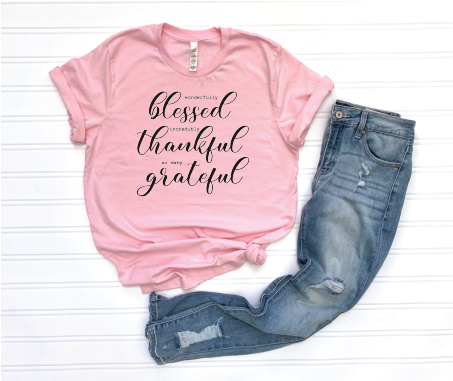 Wonderfully Blessed Thankful Grateful T-shirt
