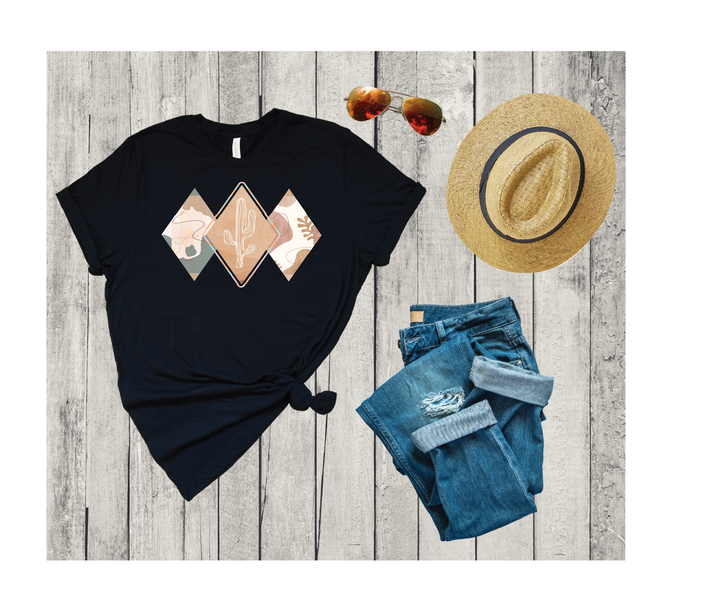 Boho Cactus Diamond T-shirt