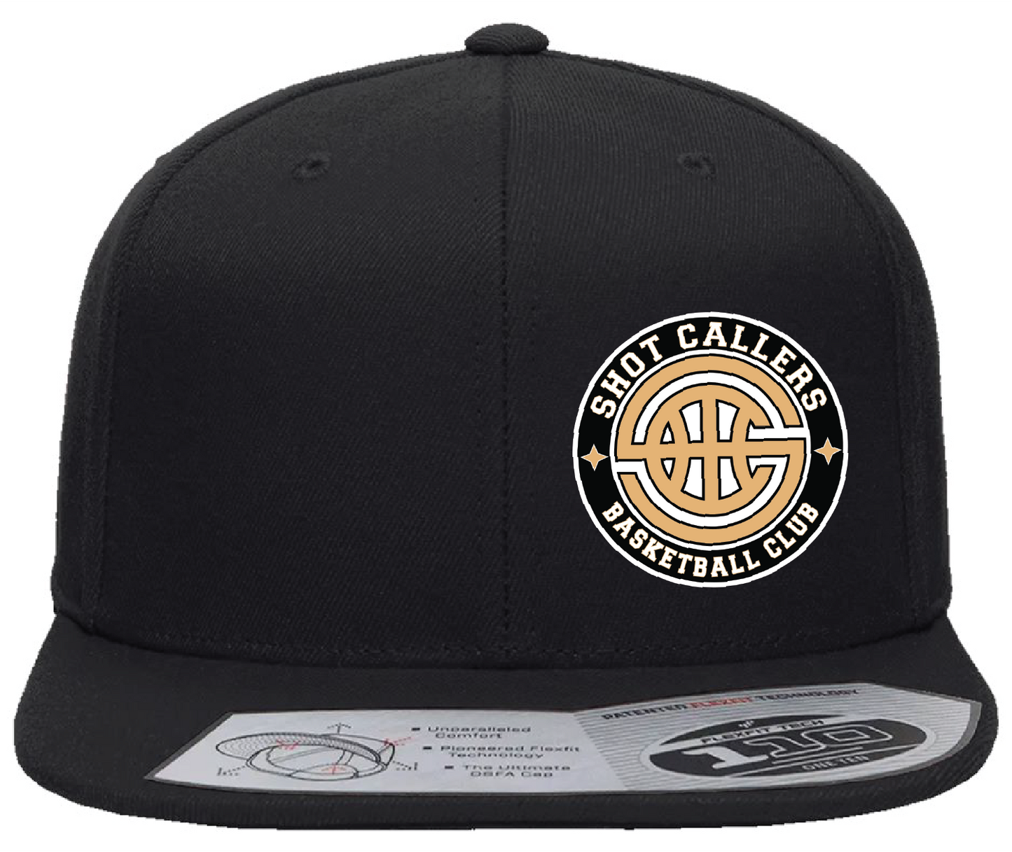 Adult 6 Panel Flat Brim Trucker Cap