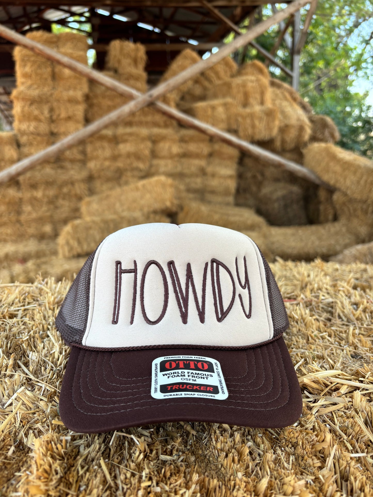 HOWDY Embroidered Foam Trucker Hat with Mesh Snapback