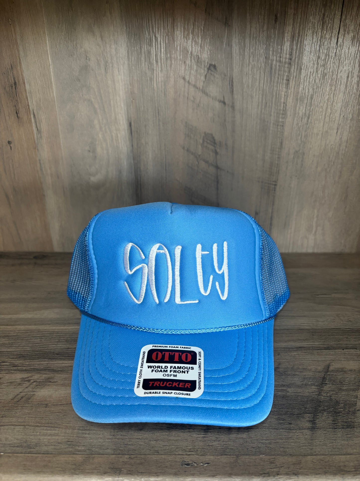 "SALTY" Embroidered Foam Trucker Hat with Mesh Snapback
