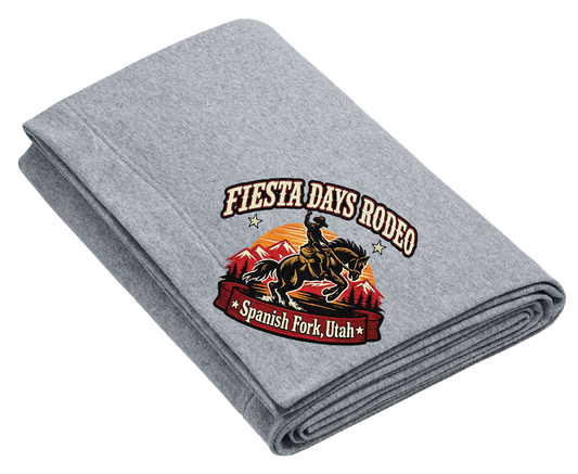 Fiesta Days Rodeo Bronc Rider Fleece Stadium Blanket