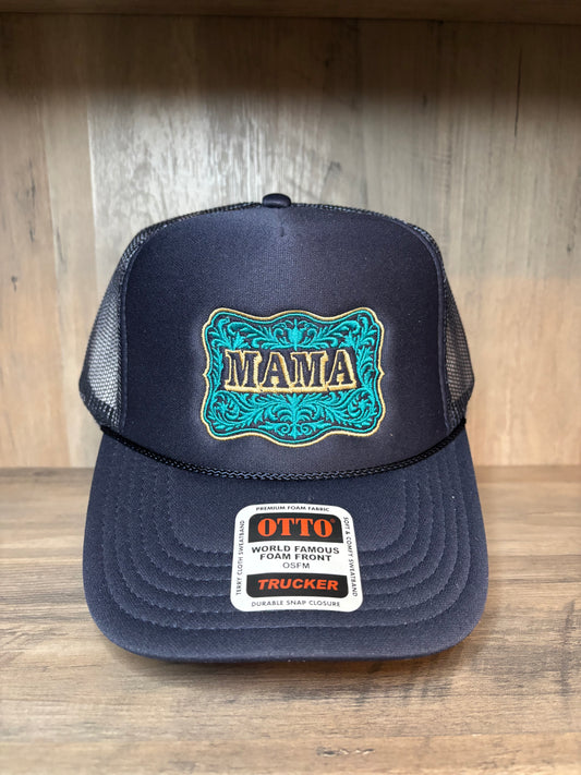 MAMA Buckle Embroidered Foam Trucker Hat with Mesh Snapback