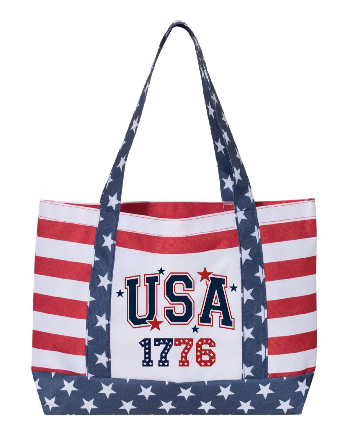 Americana Beach Tote Bag, Printed With Your Choice of Designs