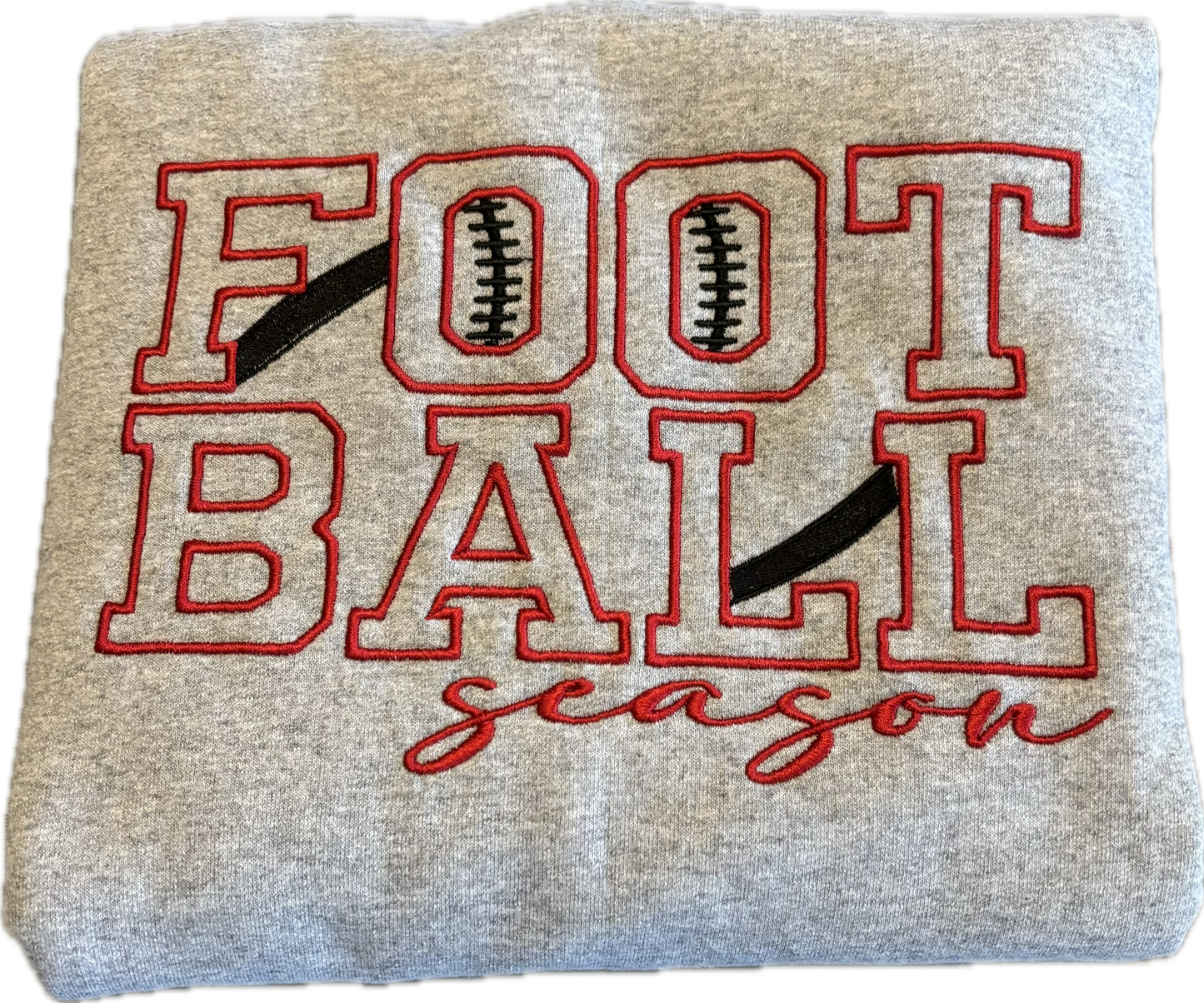 Football Season Crewneck Sweatshirt Embroidered