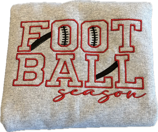 Football Season Crewneck Sweatshirt Embroidered