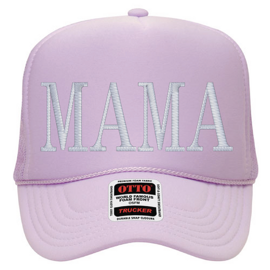 MAMA Embroidered Foam Trucker Hat with Mesh Snapback