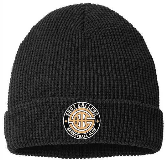 Richardson Waffle Cuffed Embroidered Beanie 11.5" Black