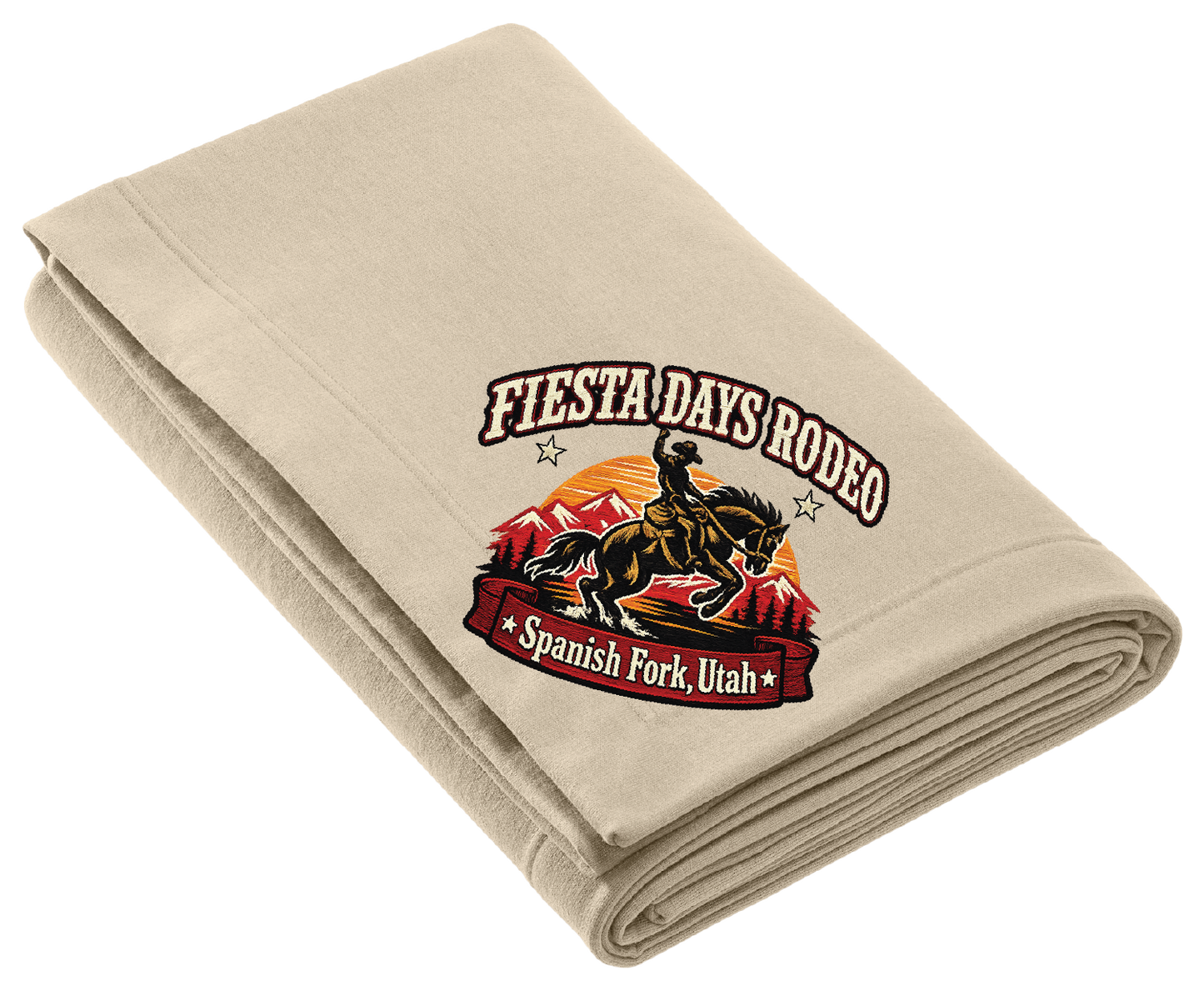 Fiesta Days Rodeo Bronc Rider Fleece Stadium Blanket